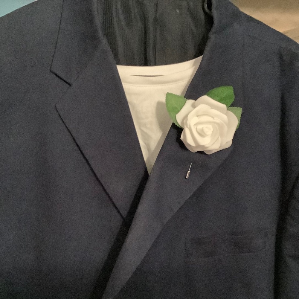 set of 2 real touch rose stick pin boutonnières..custom made